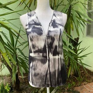 Back and grey Washable Silk Vest
